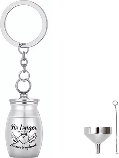 Luxe Sleutelhanger voor As - Urn Sleutelhanger - Voor As of Haren - Assieraad - As Ketting - Gedenksieraad - Urn - As hanger - Incl. As vuller en Opbergzakje - By my Side