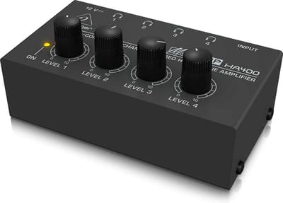 NÖRDIC SGM-204 MICROAMP HA400 Audio versterker - Voor koptelefoon - 4 Kanaals - 6.3mm splitter - 1 naar 4 - Zwart