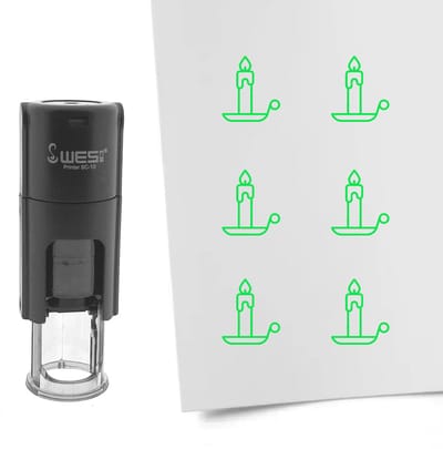 CombiCraft Stempel kaars 10mm rond groene inkt - per 1 stuk