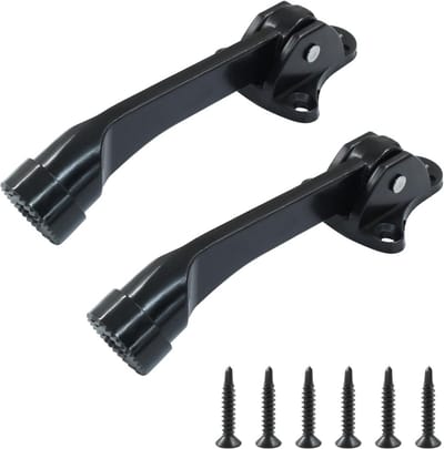 2 Stuks Zware Deurstopper Kickdown Zwart - Robuuste Deurvastzetter met Rubberen Bumper