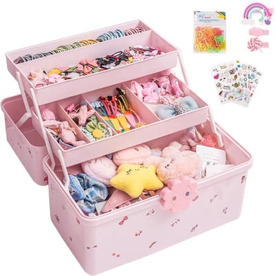 Opbergdoos Haaraccessoires - Juwelendoos Kinderen - Netjes Organiseren - Waterdicht ABS Plastic - Roze