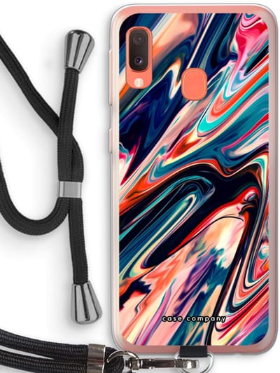 Case Company® - Hoesje met koord geschikt voor Samsung Galaxy A20e hoesje met Koord - Quantum Being - Telefoonhoesje met Zwart Koord - Bescherming aan alle Kanten en Over de Schermrand