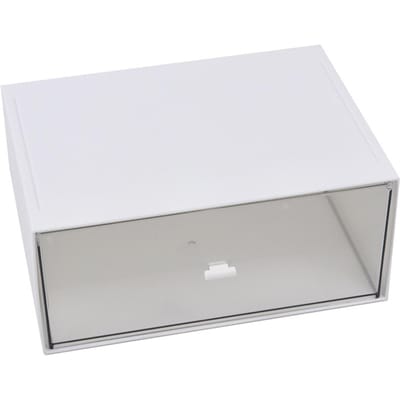 Bureau Organizer Duidelijk Plastic Stapelbare Kaptafel Opbergdoos met Lade voor Thuis Kantoor Bureau white