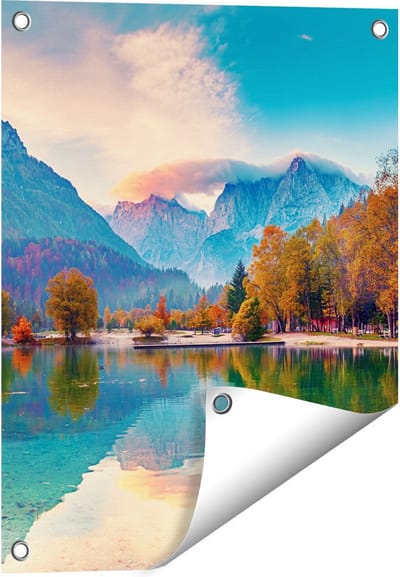 Gards Tuinposter Meer - 40x50 cm - Tuindoek - Tuindecoratie - Wanddecoratie buiten - Tuinschilderij