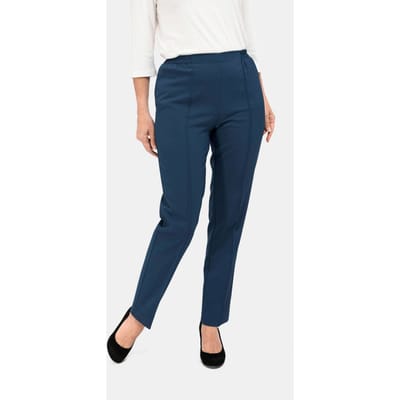 Re-fresh-broek met elastische tailleband - donkerblauw - Gr. 38 van Goldner Fashion