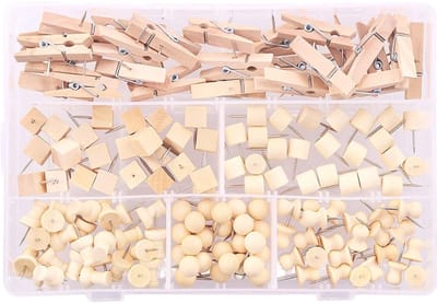 125 Delige Punaises voor prikbord of memobords - Punaises Voor Prikbords Kurk - Knutselen – Houten - LOUZIR