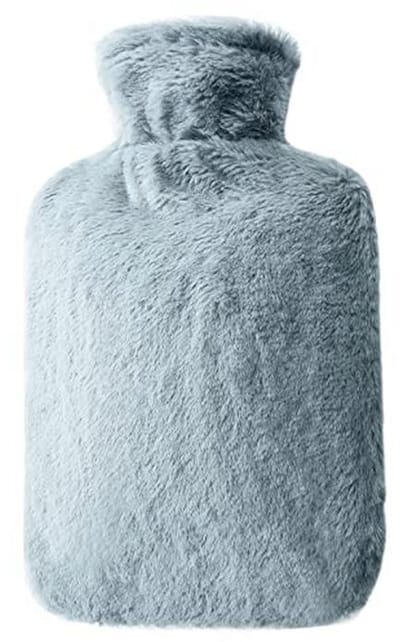Zachte warmwaterkruik met fleece hoes - 2L groot voor pijnverlichting en comfort