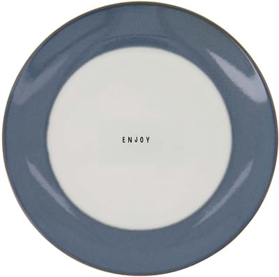 Zusss Ontbijtbordje Enjoy Keramiek White / Blue
