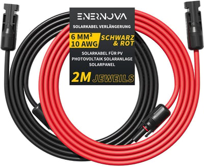 Verlengkabel voor Zonnepanelen met MC4 stekker en bus, 4mm² of 6mm²