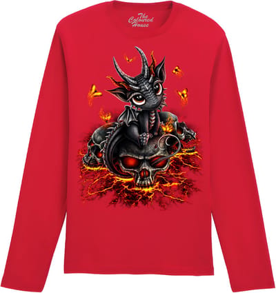 Draak Skull Descendent Of The Volcano The Coloured House Longsleeve T-shirt XXL