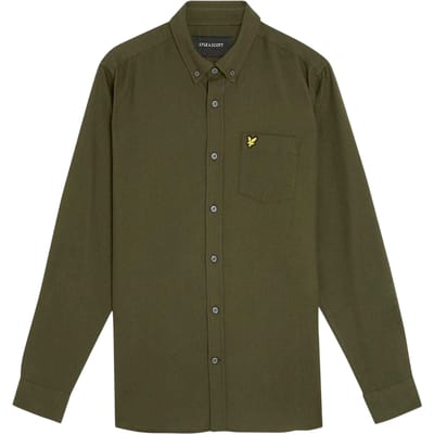 Lyle & Scott Herenoverhemd van flanel met lange mouwen en knoopsluiting (Diepe Diepten)