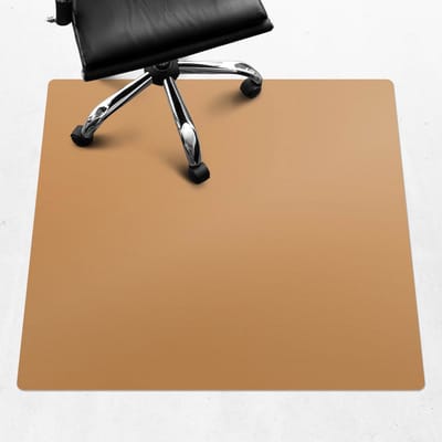 Wallfluent - Vloerbeschermer Honingklei - 100x100 cm - Oranje Bureau Stoel Mat - Vierkant - Motif Vloerbeschermer-Stoel Mat-Kantoordecoraties - Pastel- en aardse kleuren