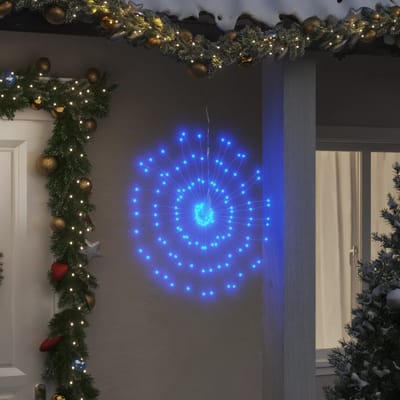 vidaXL Kerstverlichting vuurwerk 2 st 140 blauwe LED's 17 cm