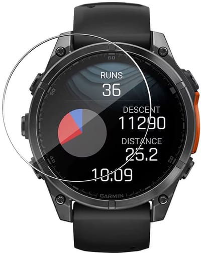 Screenprotector geschikt voor Garmin Fenix 8 Pro – 51mm – Gehard glas – Hoge kwaliteit screen protector 51 mm – Tempered Glass 9H – 1 stuks – TechDefend