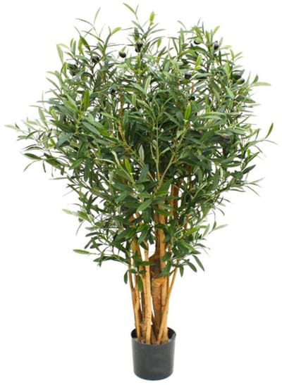 Kunst Olijfboom 120cm | Olijf Kunstplant | Neppe Olijfboom | Kunstplant voor Binnen | Valse Olijfboom Deluxe