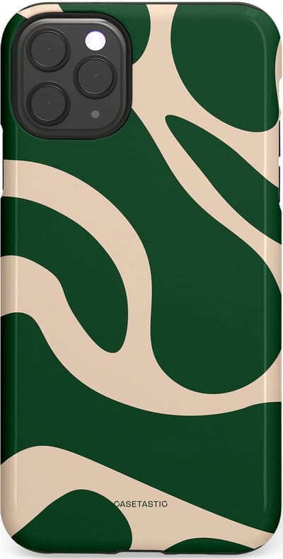 Casetastic hoesje geschikt voor Apple iPhone 11 Pro Max - Dubbellaagse bescherming - Groen Bos en Zand Duinen - Fashion Case - Donkergroen Zand