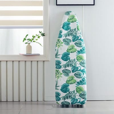 Strijkplankhoes - Strijkplankovertrek - Strijken - Verstelbaar trekkoord - 120 x 40 cm - Grijze bladeren