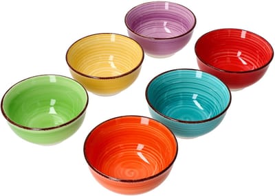 MamboCat Set van 6 UNI Bunt snack/dipschaaltjes 12cm