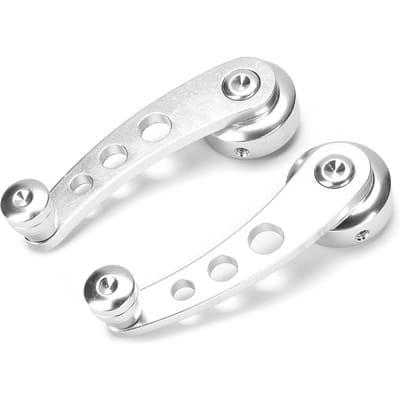 Kit de poignée de manivelle de fenêtre en alliage d'aluminium CNC argenté de 3 pouces Convient pour accessoire automatique Chevy white