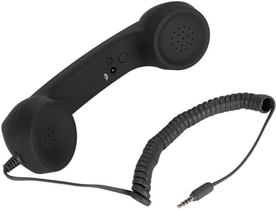 Allecto - Retro Telefoonhoorn - Stralingsbestendig - Mobiele Telefoonontvanger - Zwart - Hoog Volume - Handset - Geschikt voor Mobiel - Kleur Zwart