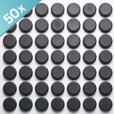 RENALUX - Magneten Whiteboard en Magneten Koelkast Mega Set - Magneten Sterk - Zelfklevende Magneten - Magneten voor Magneetbord - Zwart - 50 Stuks