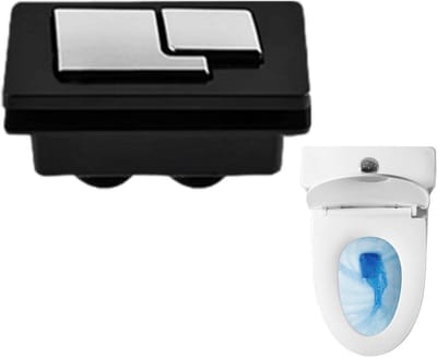 WC afvoerknop - Dubbele spoelknop - Water besparen - Roestvrijstalen veer - Universele pasvorm - Zilver