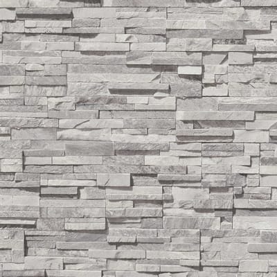 NATUURSTEEN BEHANG | industrieel - Heldergrijs Beige Zilver - A.S. Création Elements 2