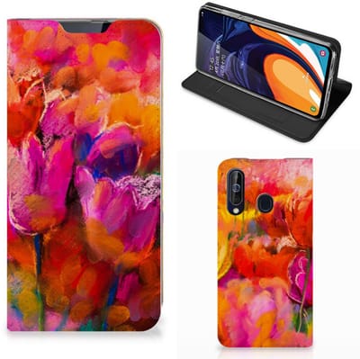 Bookcase Samsung Galaxy A60 Tulips