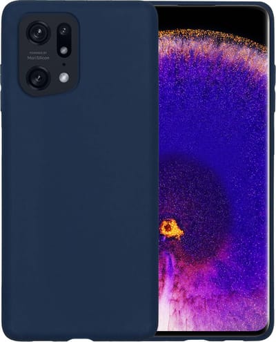 Hoesje - Geschikt voor OPPO Find X5 - Sterk & Shockproof - Siliconen Case - Hoes Cover - Telefoonhoes - Donkerblauw
