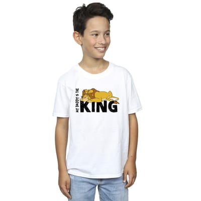 Disney Jongens The Lion King Papa is Koning T-Shirt (Wit)