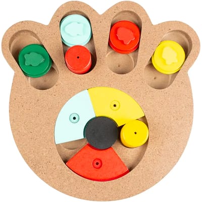 Duvoplus - Speelgoed Voor Dieren - Hond - Slide `n Snack Puzzle - Been 28x19x2,5cm Meerkleurig - 1st
