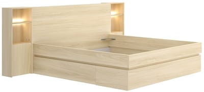 Vente-unique Bedframe hout natuurlijk licht 160 x 200 cm