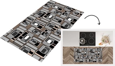 Keukenloper - Loper keuken - Patronen - Abstract - Skyline - 120x60 cm - Keukenloper vinyl