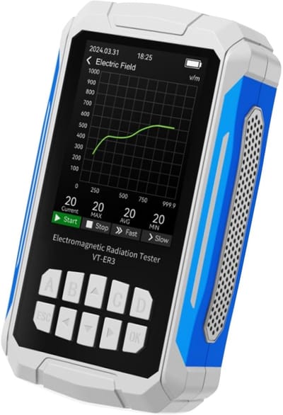 Stralingsmeter Luchtvochtigheid - EMF Detector - Omgevingsmeting - 5-in-1 Functies - 71 cm Scherm - Wit