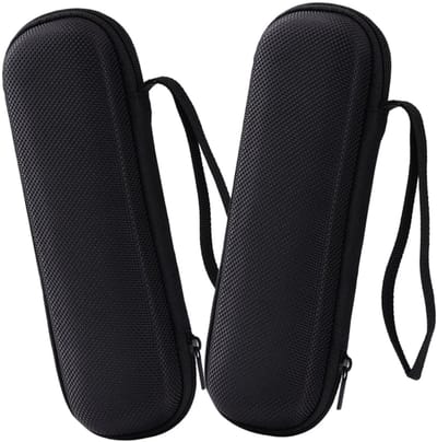 2-stuks hoofdtelefoon- en kabelopbergtas - Kleine hoofdtelefoontas - Perfect voor reisaccessoires - Voor digitale recorder, MP3-speler, 3D-printpen-opslaghouder, USB-kabel, hoofdtelefoon, geheugenkaart - Zwarte binnenkant - Zwart