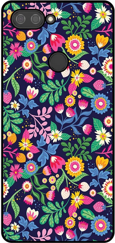 Smartphonica Telefoonhoesje Geschikt voor Xiaomi Mi 8 Lite met bloemen opdruk - TPU backcover case flower design geschikt voor Xiaomi Mi 8 Lite
