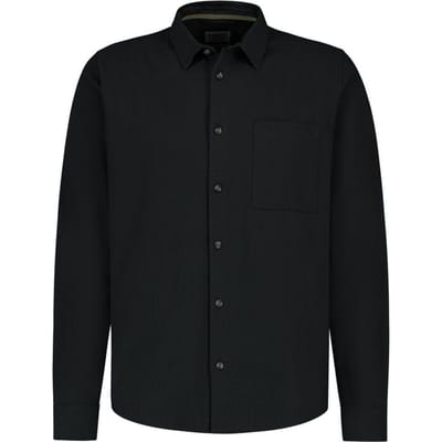 Sublevel Longsleeve - SHIRT IN LINEN OPTIC - S tot XXL - voor Mannen - zwart