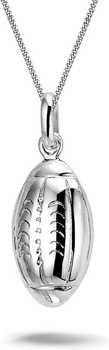 Montebello Ketting Rugby - 925 Zilver Gerhod. - Sport - 10x25mm - 45cm
