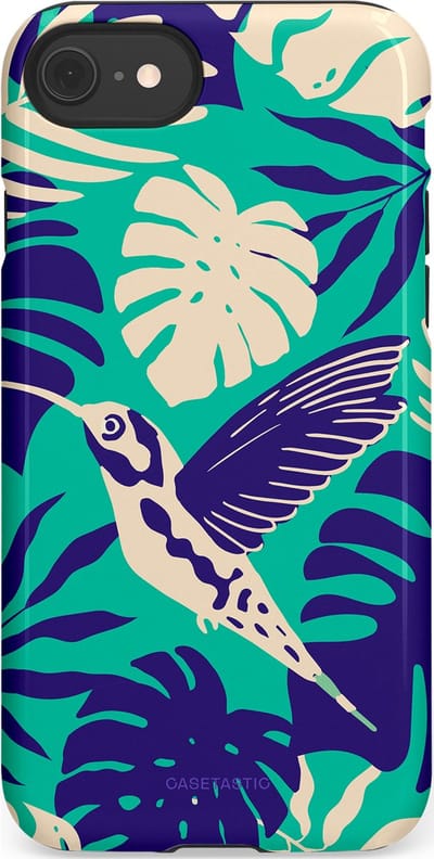 Casetastic Hoesje Geschikt voor Apple iPhone 7/8/SE - Stijlvolle Beschermende Duo-layer Case - Paradijs Kolibrie