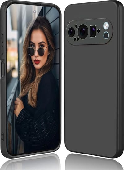 AziLine Zwarte Silicone Case Geschikt voor Google Pixel 9 Pro XL - Pixel 9 Pro XL Zwarte Bescherming Hoesje - Premium Zwarte Backcover geschikt voor Google Pixel 9 Pro XL