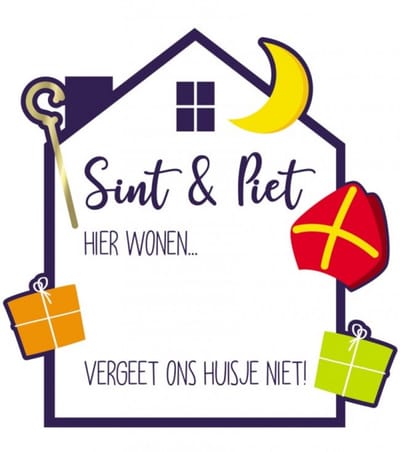 Haza Original Raambord Sint & Piet Junior 50 Cm Papier Wit