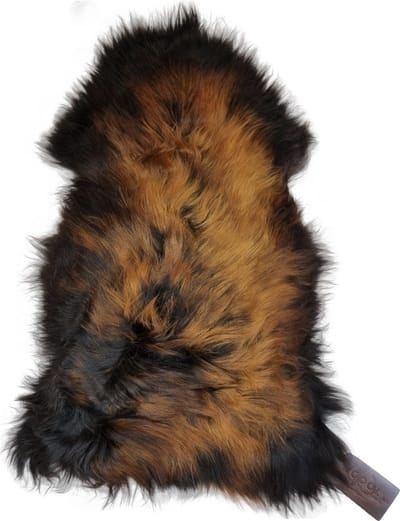 WOOOL Schapenvacht Nordland Rood Zwart Goud (L - 105cm) - 100% ECO Dierenvel - Echte Wol - PREMIUM