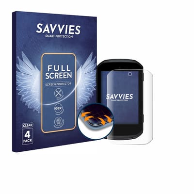 Savvies - Screenprotector voor Garmin Edge 550 - Folie Beschermfolie transparant volledig dekking 4 Stuks