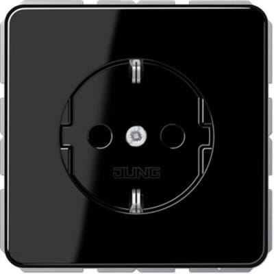 Jung CD1520SW Wandcontactdoos met randaarde Inzetstuk 1-voudig Zwart 1 stuk(s)