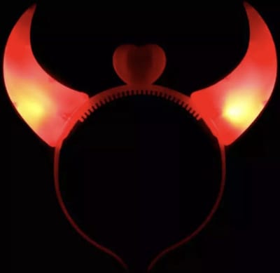 Akyol - Duivel hoofdband glow in the dark– devil– griezelig –-halloween -duivel oortjes -duivel -evil -carnaval -feest -duivel diadeem- duivel haarband -diadeem-halloween accesoires- rood– trick or treat – verjaardag – verassing – happy
