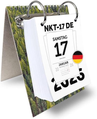 Duitse kalender 2026 - Minimalistische tafelkalender en wandkalender met grote cijfers