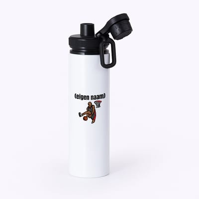 Hacebo® - basketbal man met eigen naam waterfles met draaidop zwart - Basketbal - iemand die op basketbal zit - sport - bal - wedstrijdsport - verjaardag cadeau - kado - water fles - 850ML