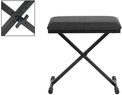 Boston OB-160 keyboardkruk – X-model, zwart met leather look zitting, made in EU