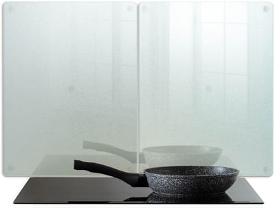 Tulup Afdekplaat Kookplaat - Semi-Transparante Afdekplaat Kookplaat - 2 stuks 40 cm x 52 cm - Afdekplaat Voor Kookplaat - Rechthoekig Afdekplaat Inductiekookplaat - Matglazen Afdekplaat Voor Inductie - Afdekplaat Voor Inductie Kookplaat