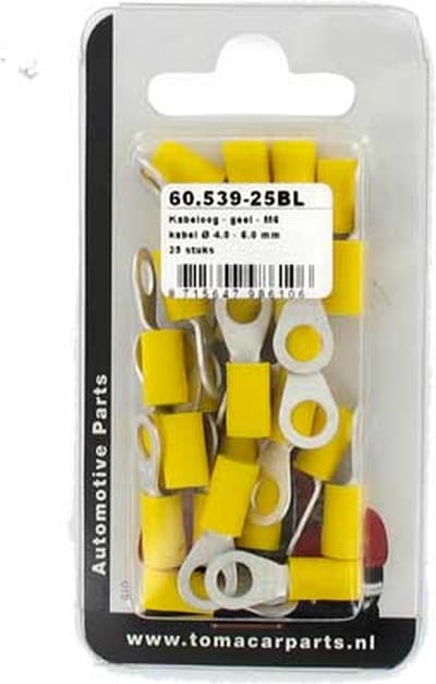 Kabeloog M6 geel 25 stuks blister